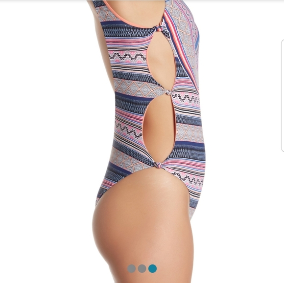 Red Carter Boho one piece swimsuit - Picture 3 of 6